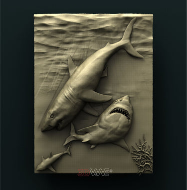 SHARKS 3D STL 3DWave